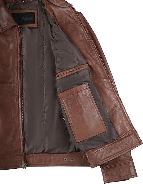 Decrum Men's Classic Vintage Leather Jacket – Real Lambskin, Premium Style