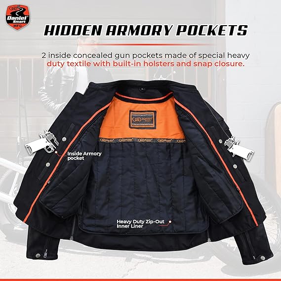 Men’s Sporty Black Leather Motorcycle Jacket – Stripe Detailing & Multi-Pocket Biker Jacket
